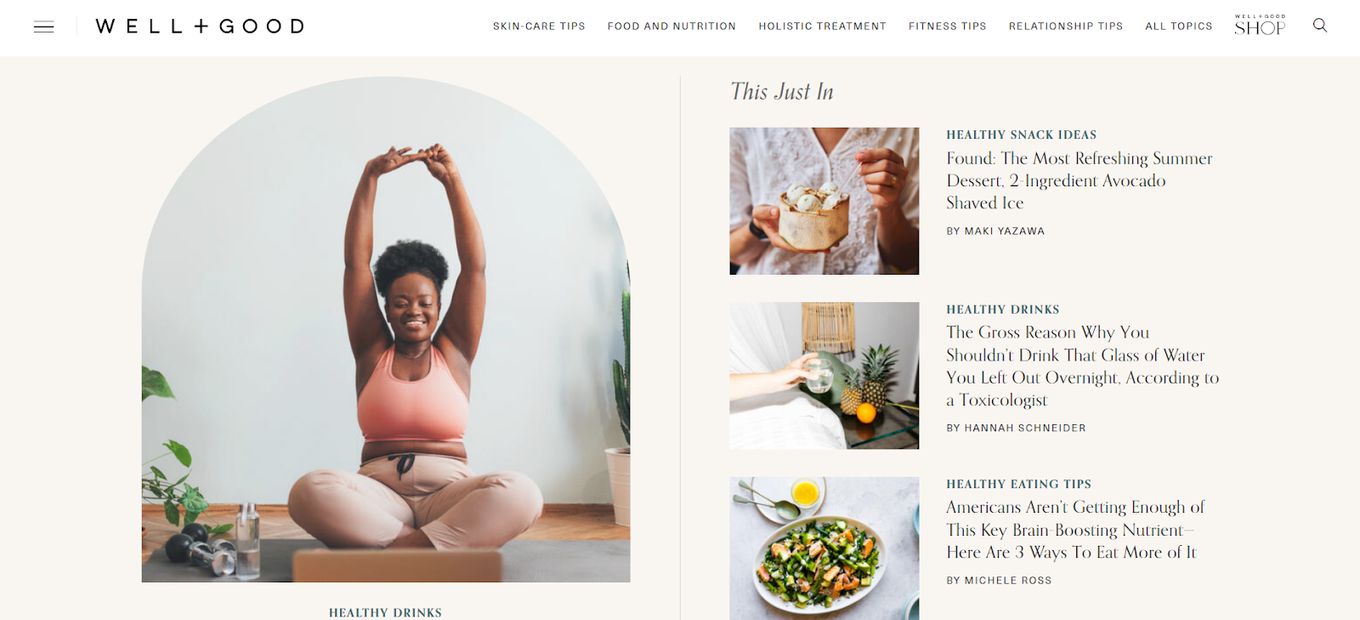 Wellness Website - Well+Good