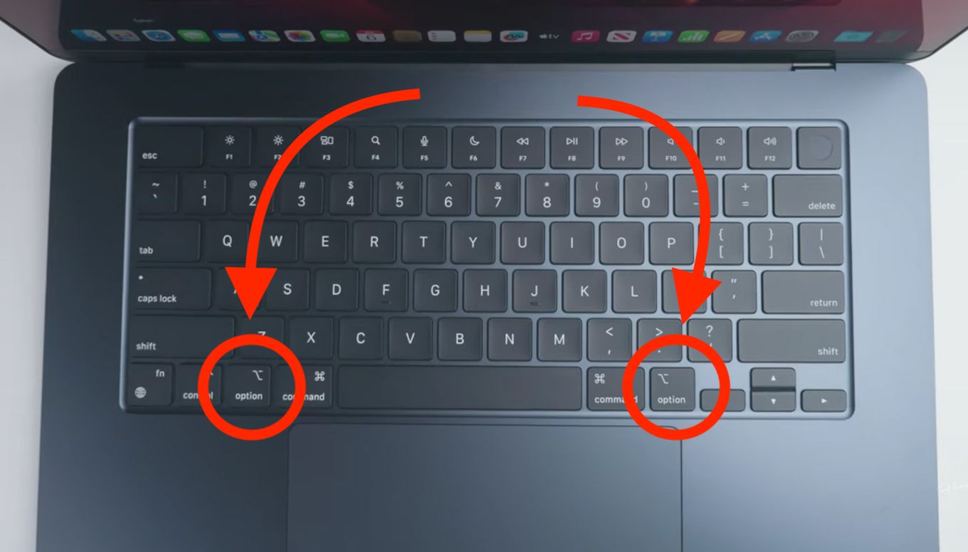 Position of Option Key on Macbook Keyboard