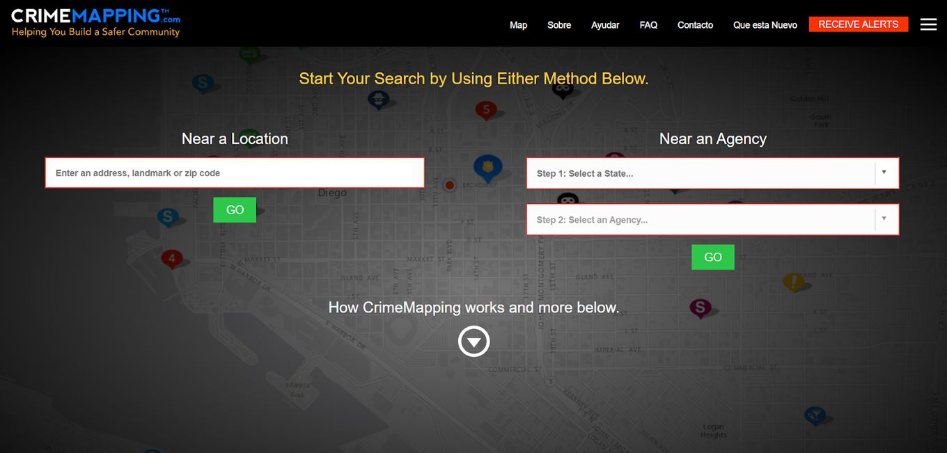 Crime Mapping, one of the best websites with interactive maps