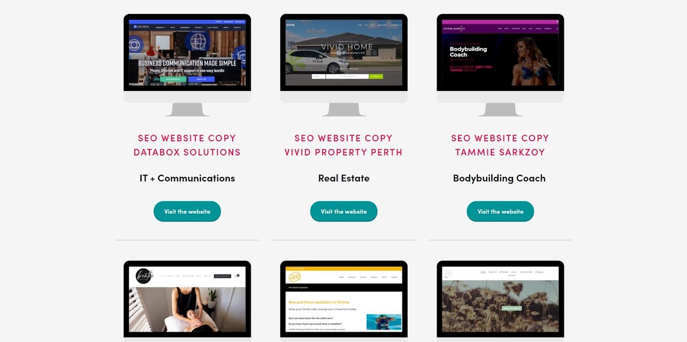 One of the best online copywriting portfolio sites