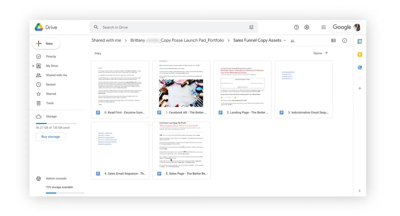 How To Create a Copywriting Portfolio - Step 2: Add And Organize Your Documents