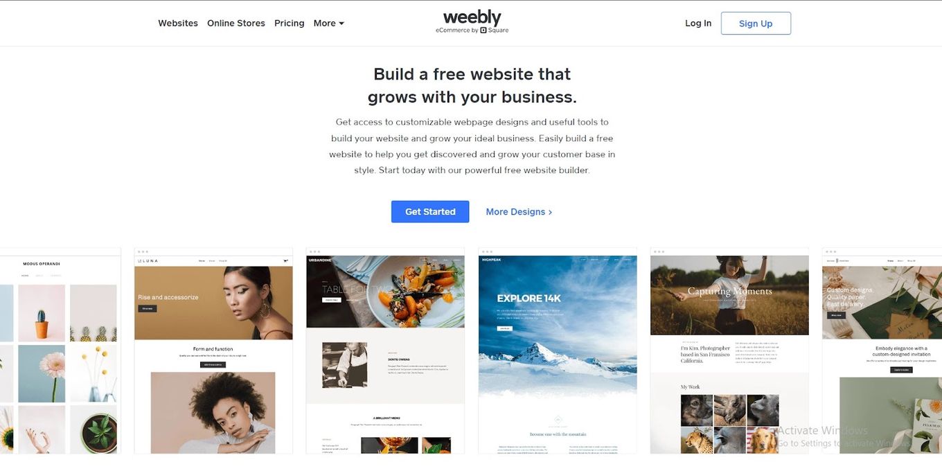 the best portfolio creating website-weebly