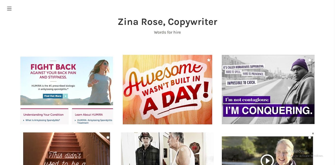 Best Copywriter Websites - Zina Rose