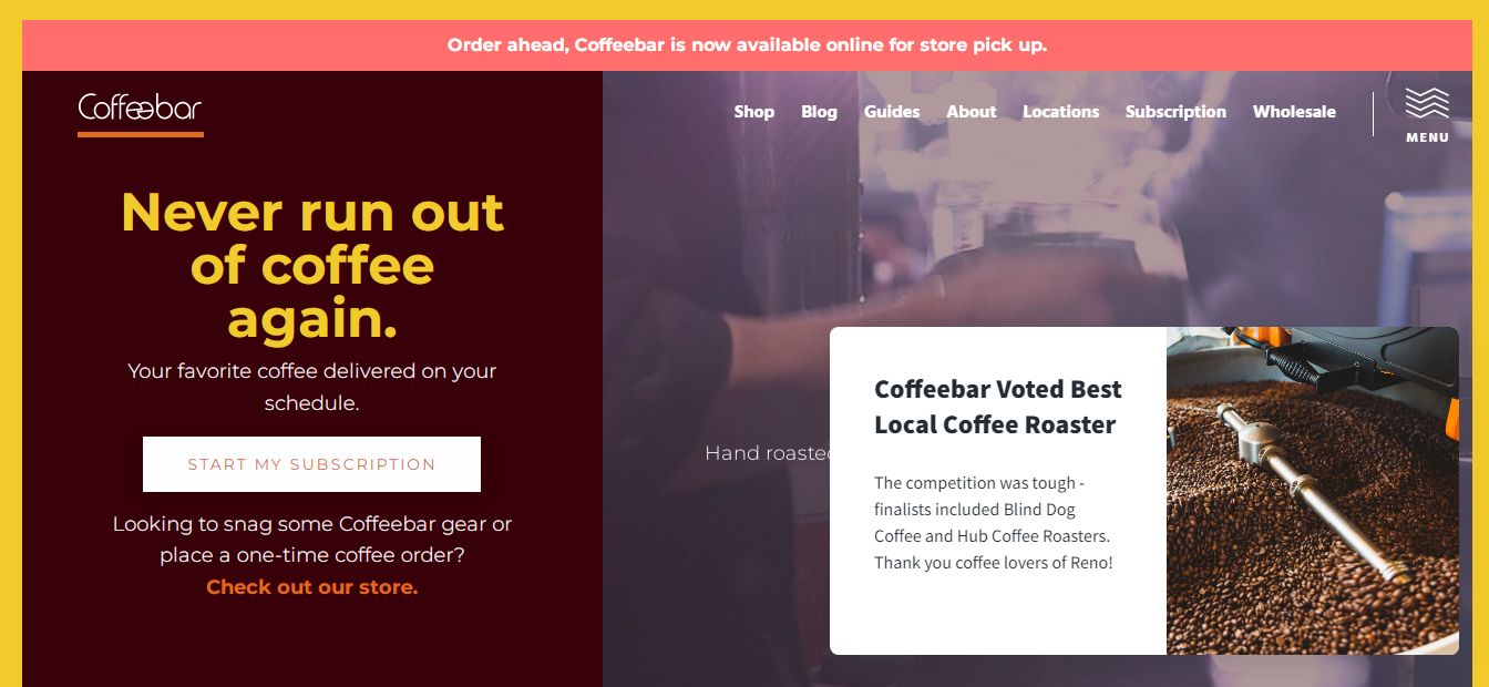 Coffee Bar Website