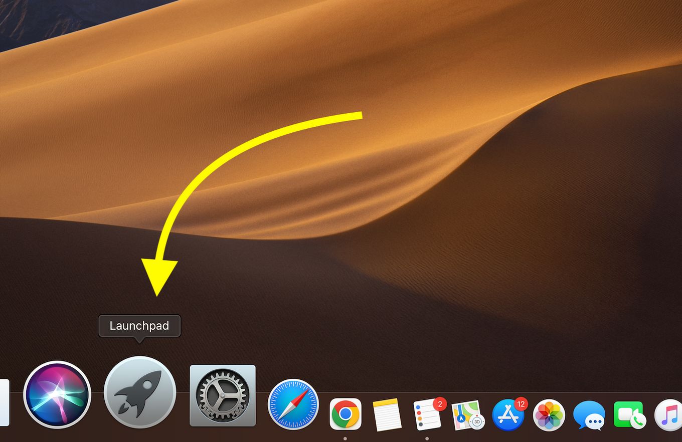 Click Launchpad Icon from the dock