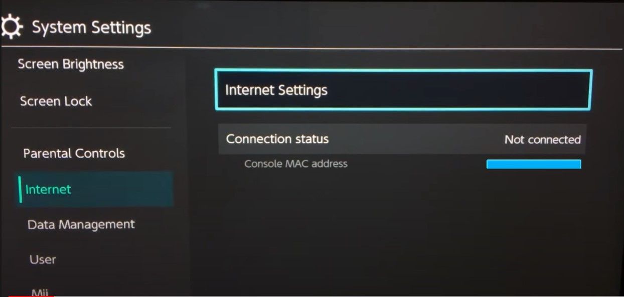 Connect Switch To Hotel Wifi - Step 2: Click on Internet Settings
