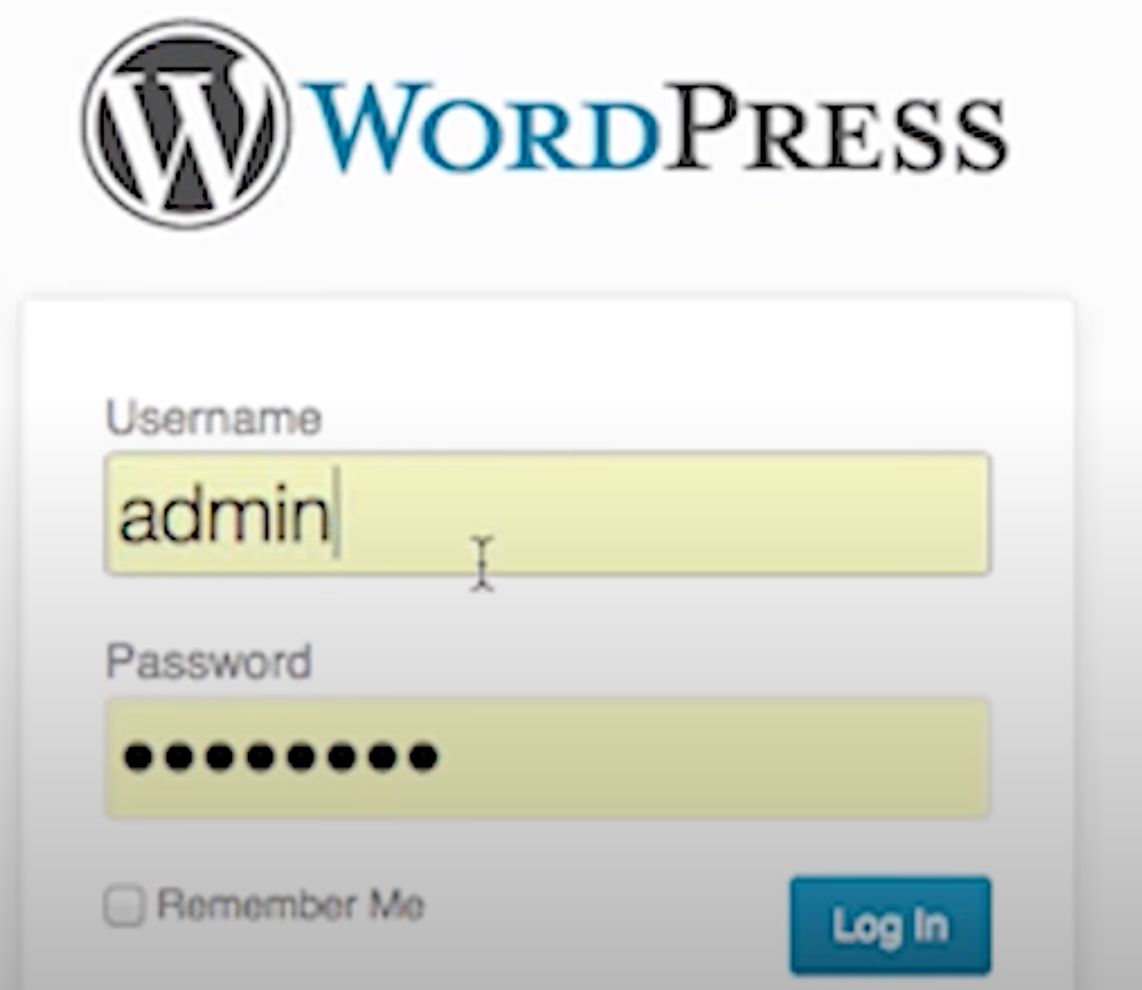 Login page for WordPress