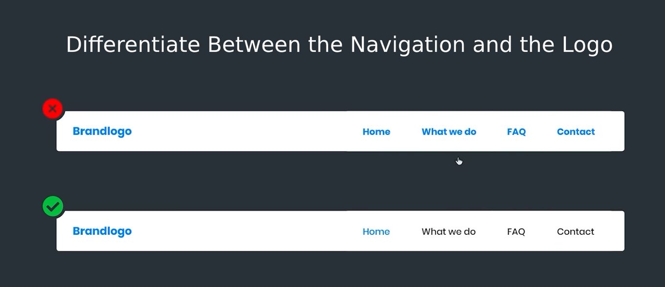 Differentiate Between the Navigation and the Logo