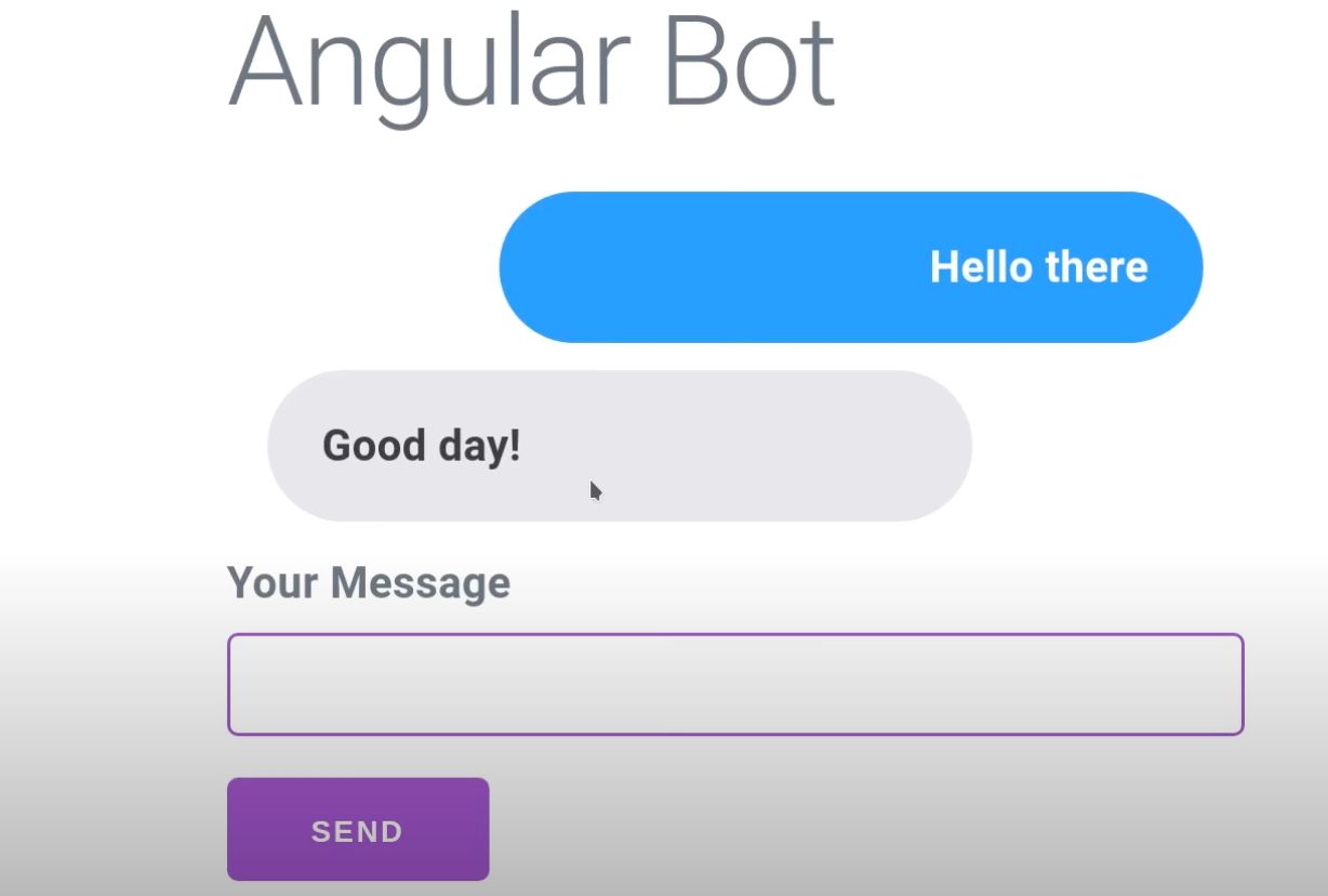Conversational user interface for Angular bot