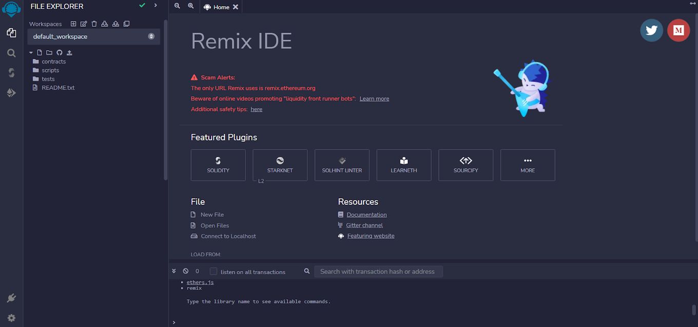Remix browser-based IDE