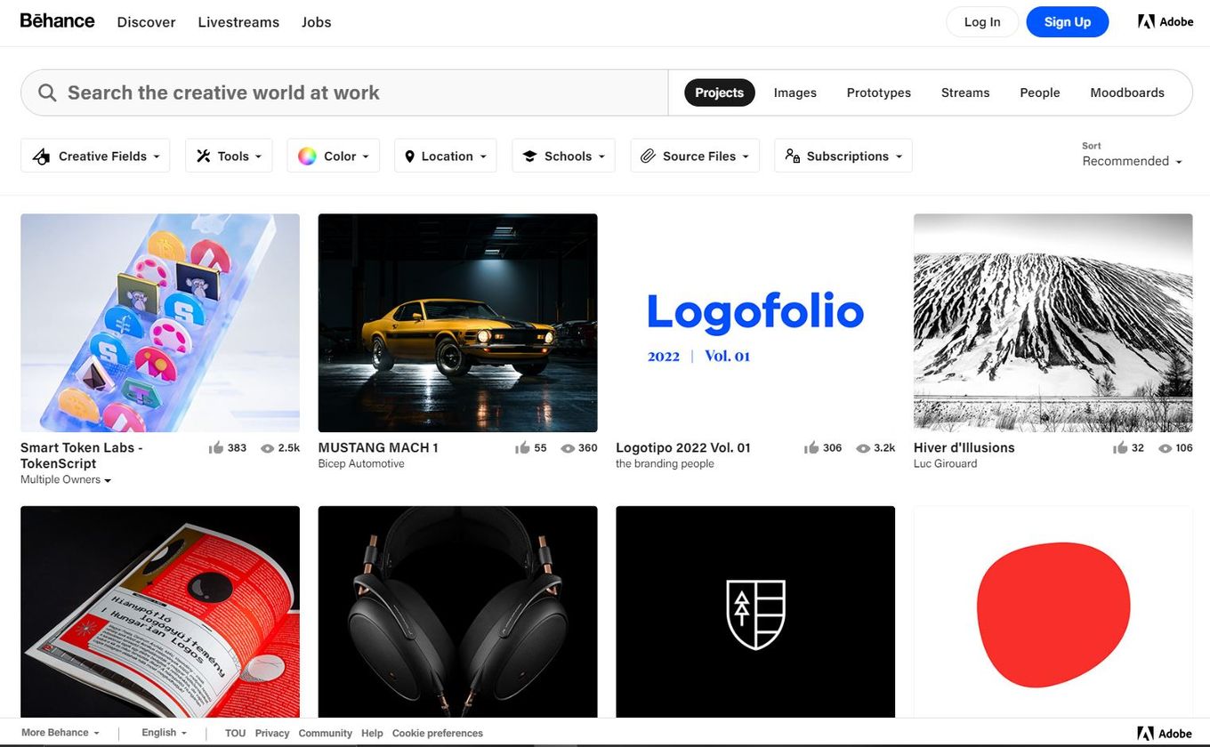 Best portfolio websites for graphic designers - Behance