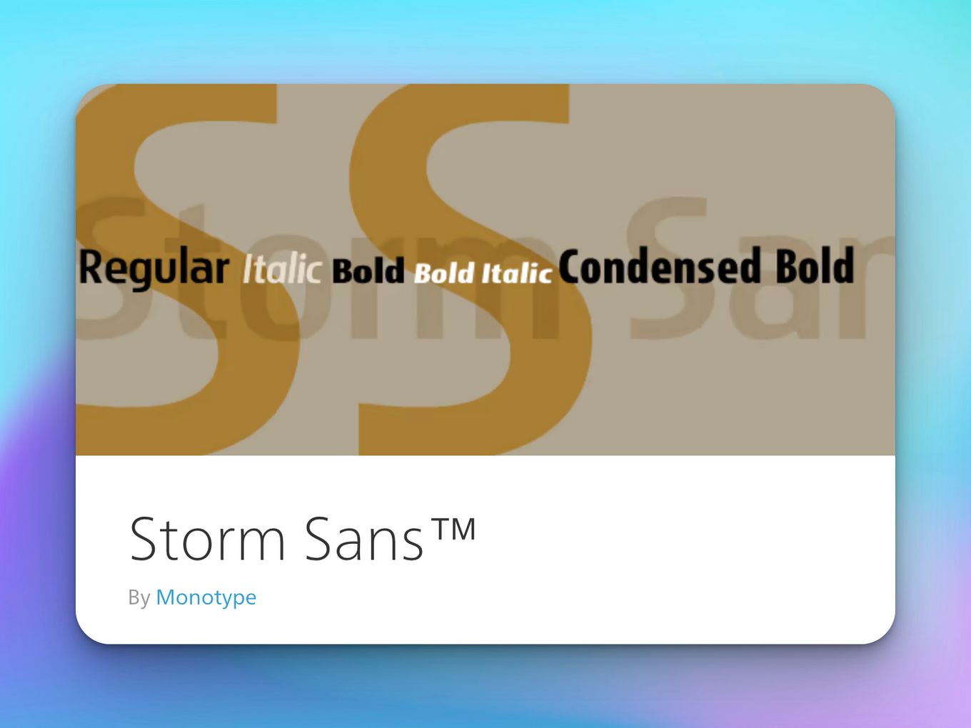 Storm Sans Classical Font