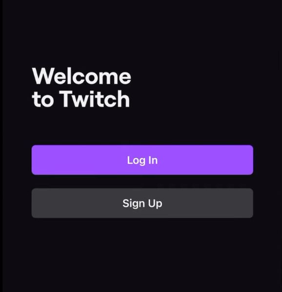 Log in or Sign up on Twitch