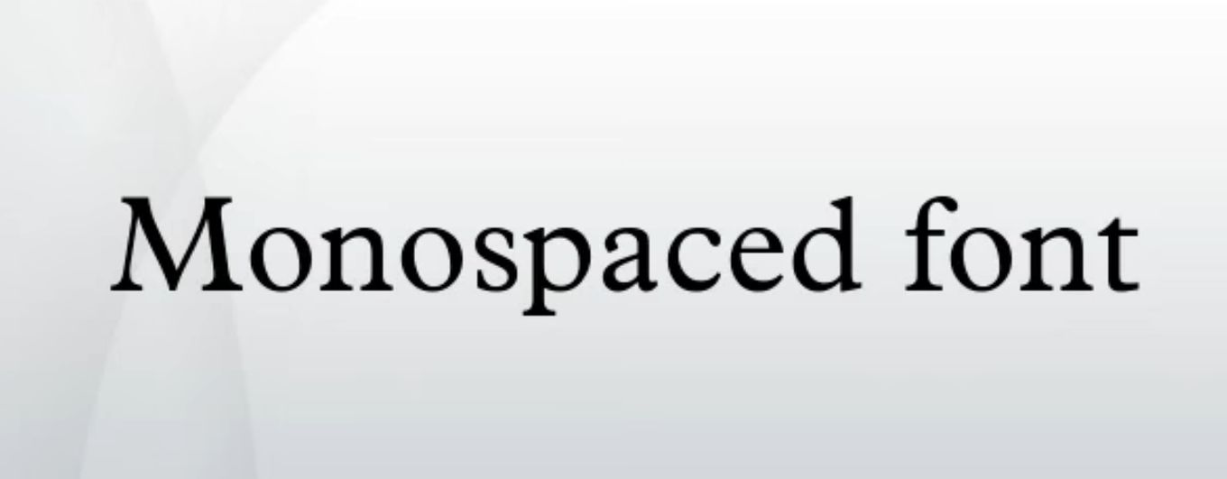 Example of Monospace typeface on a plain background