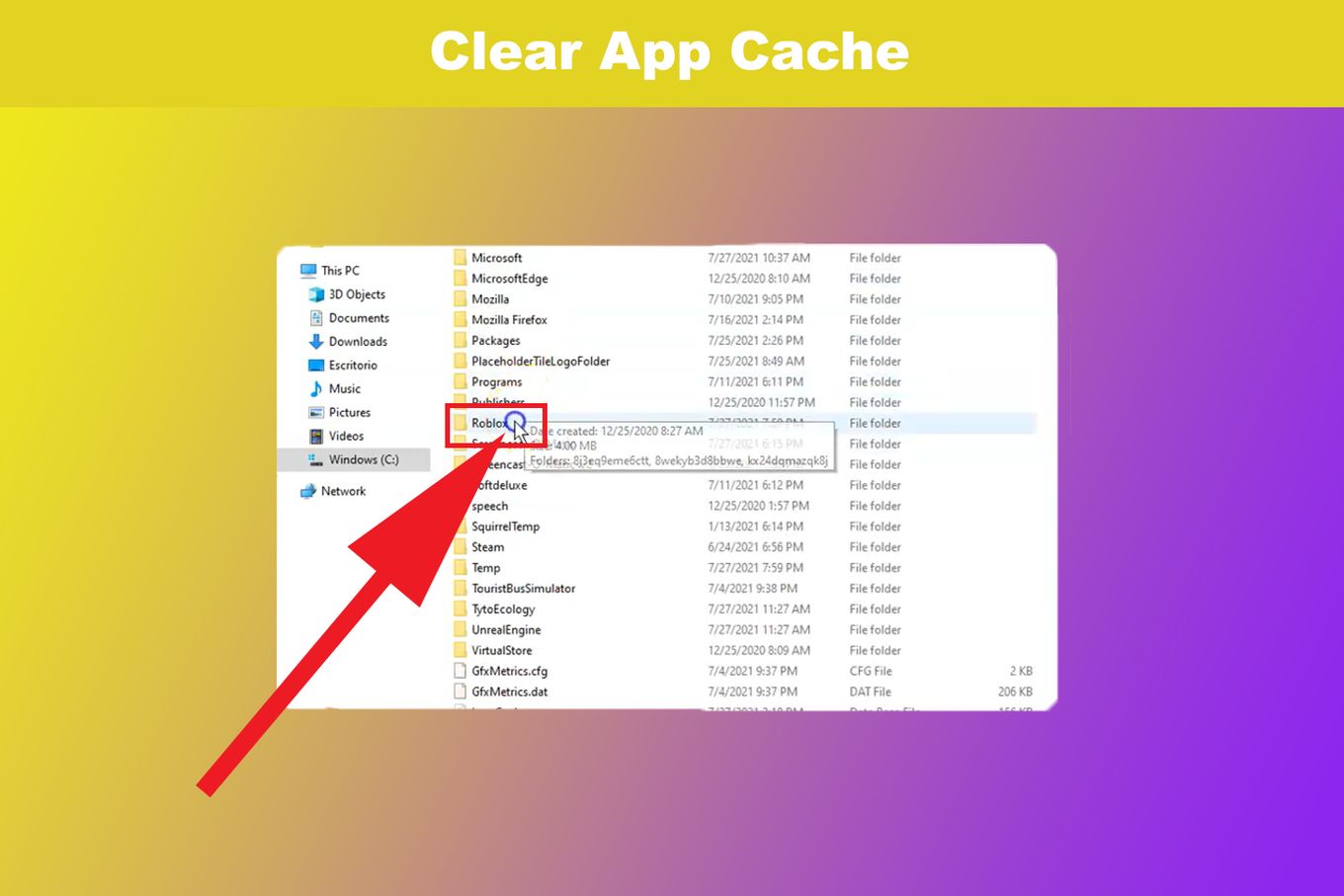 Clear App Cache