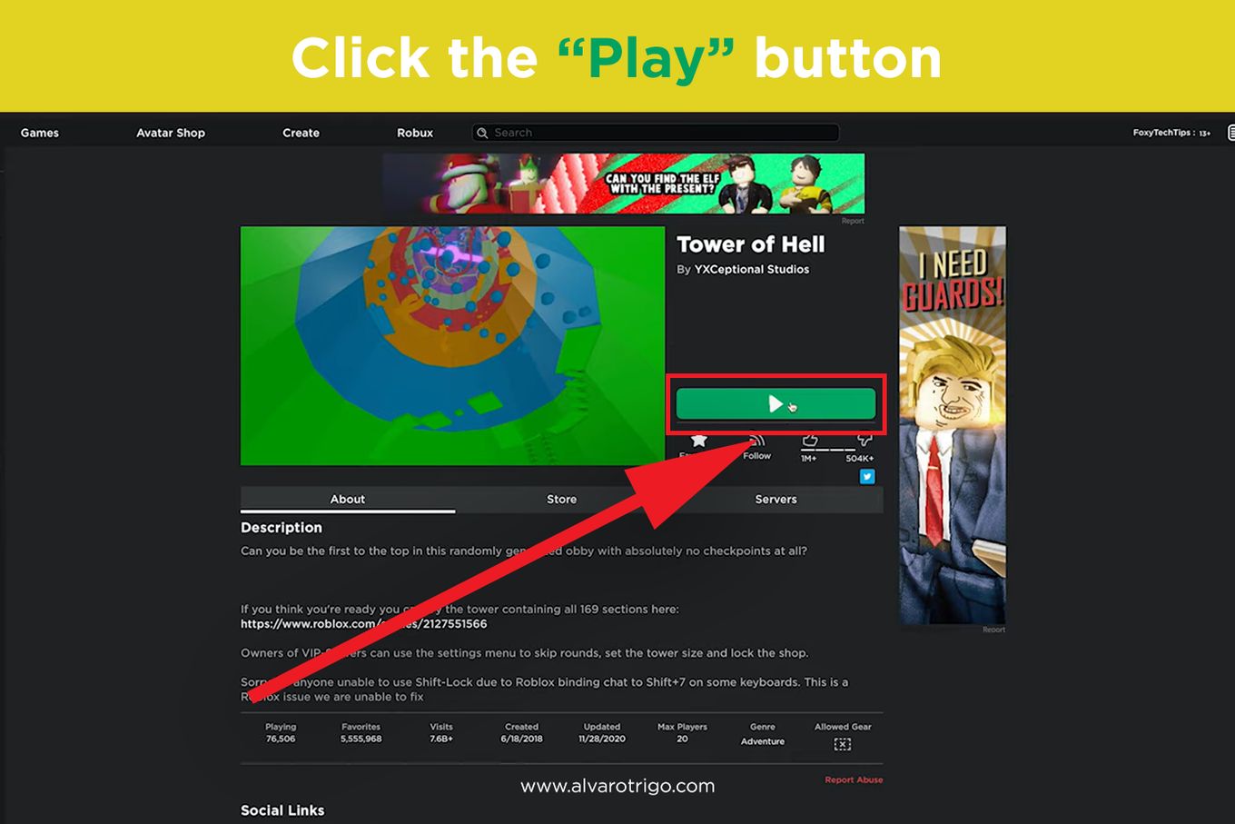 Click on Play button