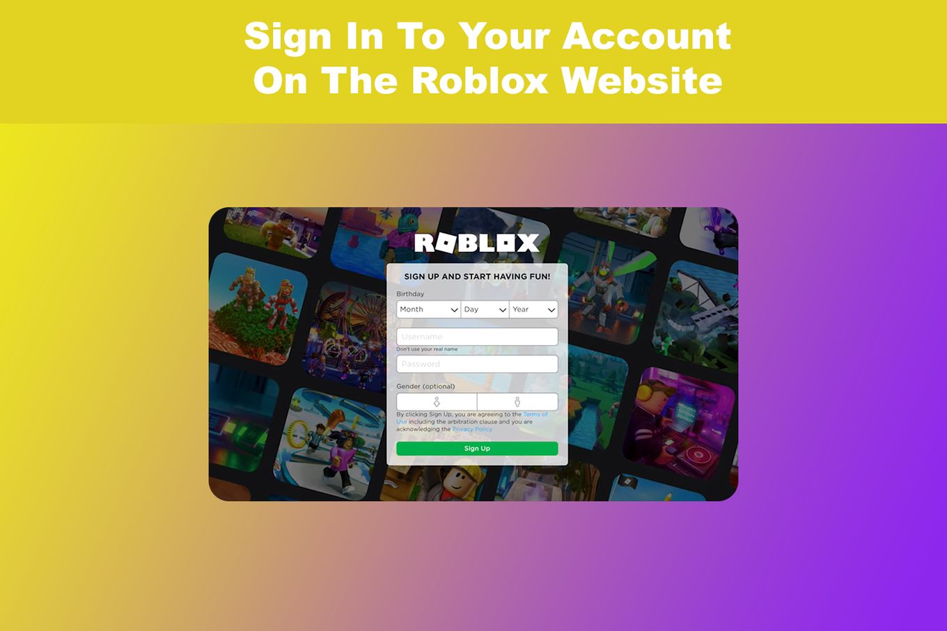 ROBLOX Website and How to Sign Up