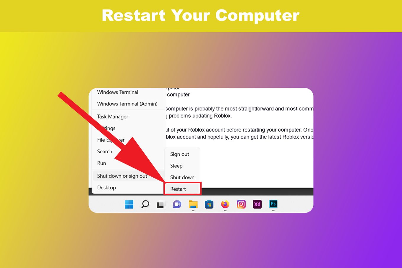 Restart your computer