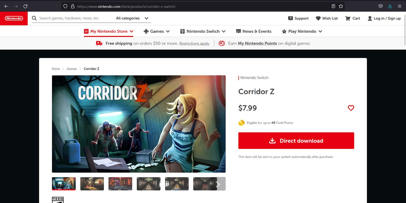 Corridor-Z - Zombie Game for Nintendo Switch