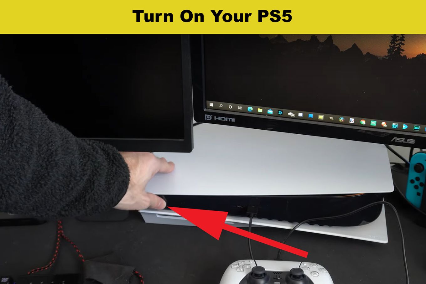 Turn on the PS5 console
