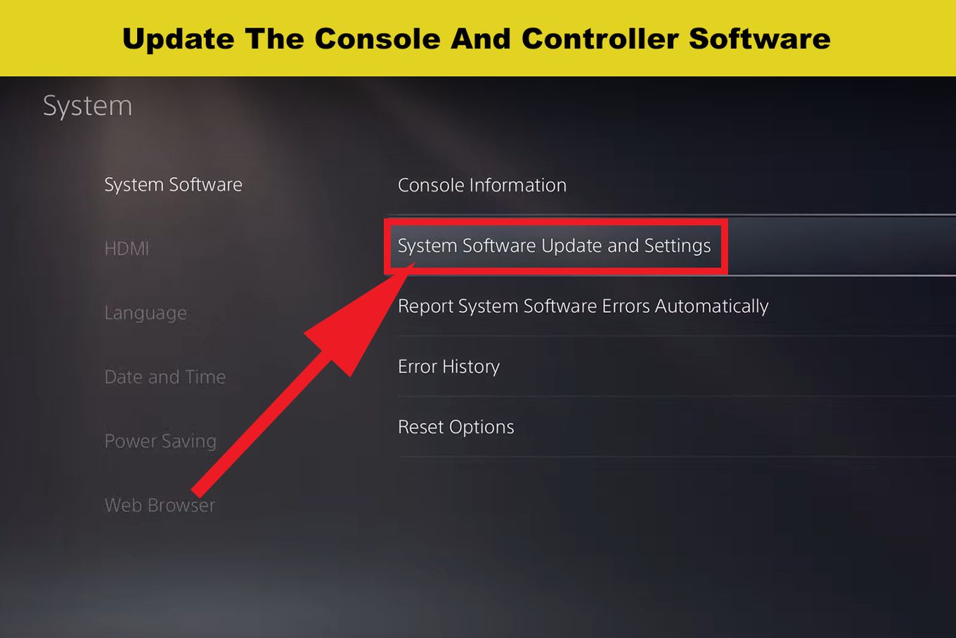 Update PS5 Console Software