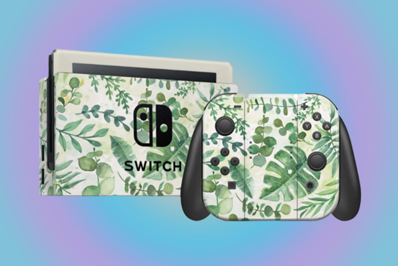Watercolor Leaves Switch Skin