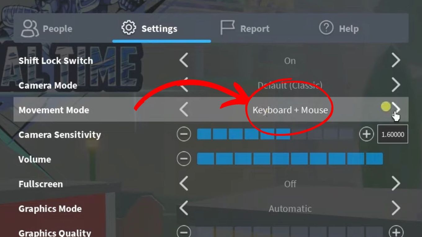 enable the mouse+keyboard mode