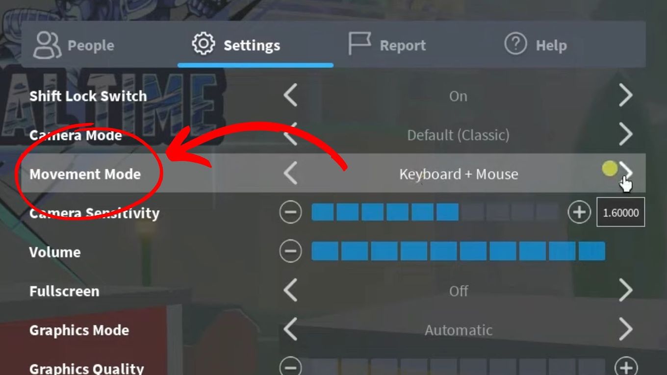 go to mouse keyboard mode