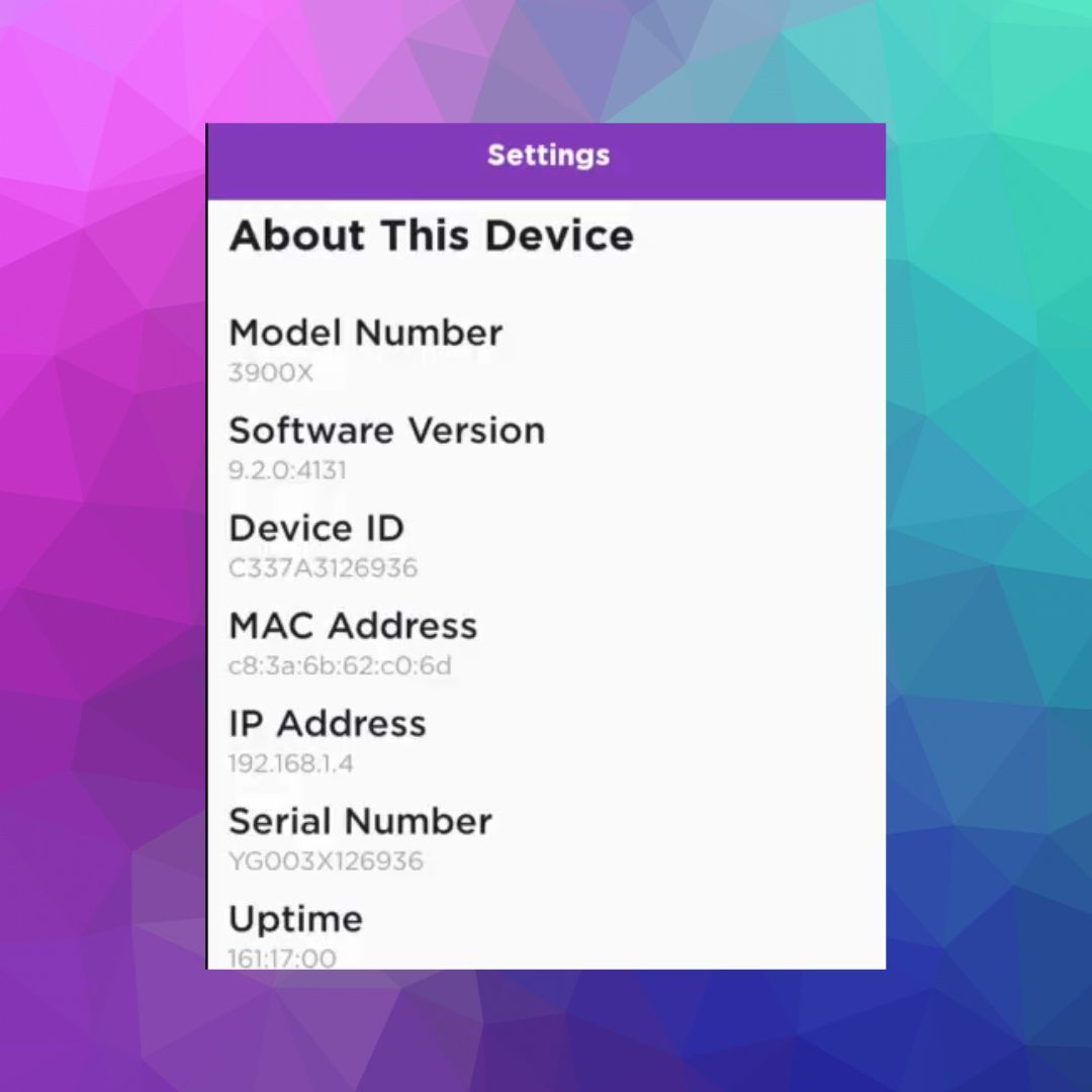 Click View System Info on Roku