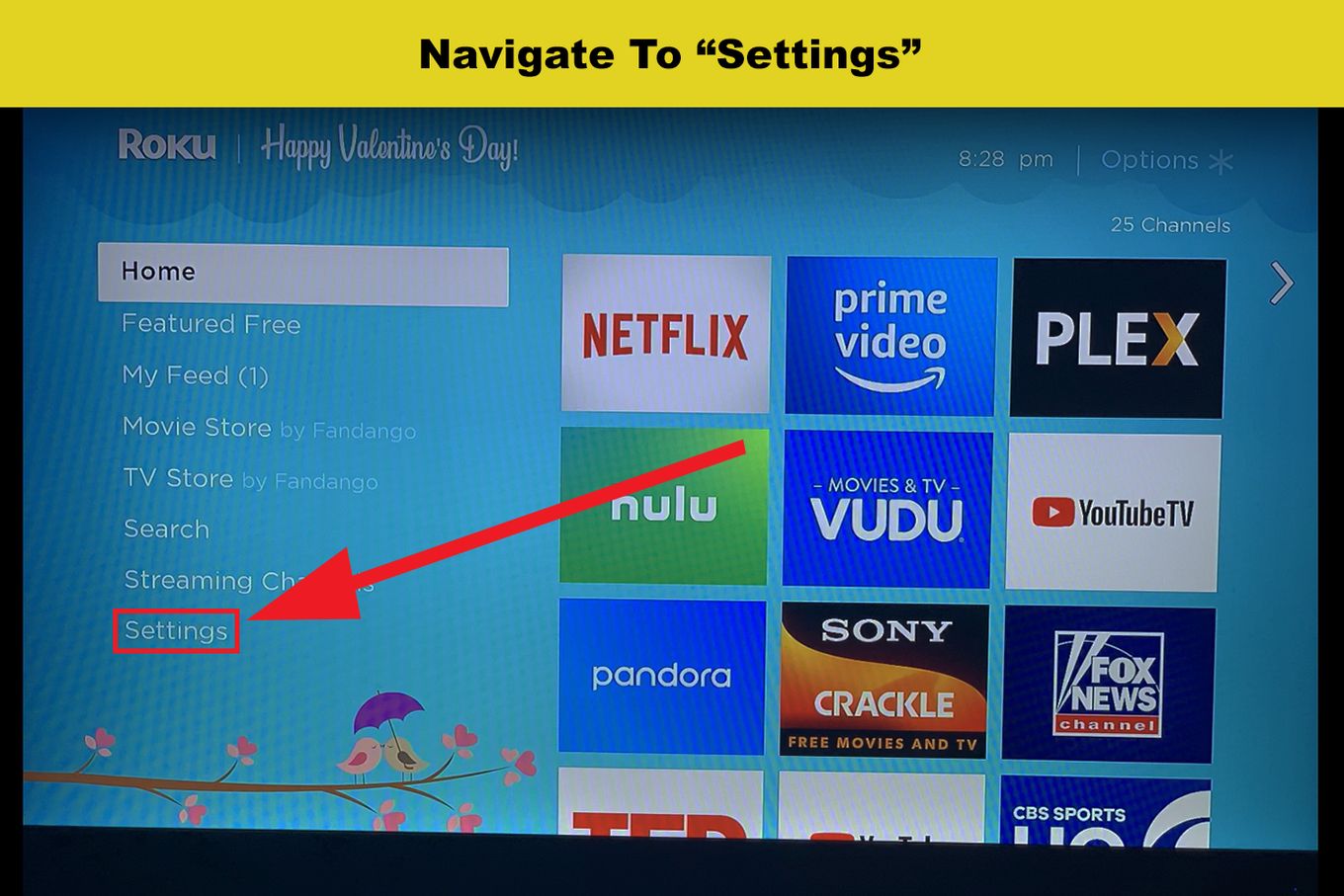 From your home screen, navigate to settings
