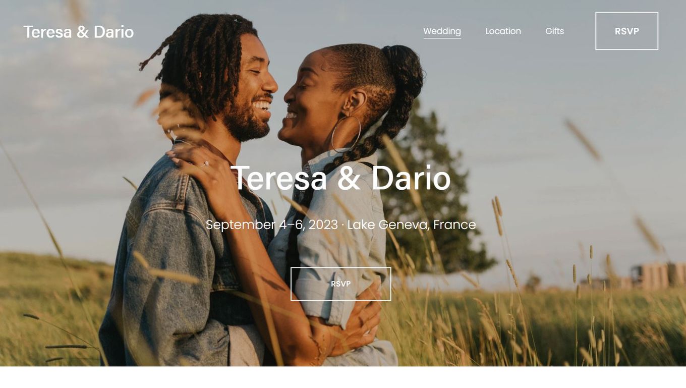 Dario Squarespace Wedding Website Template