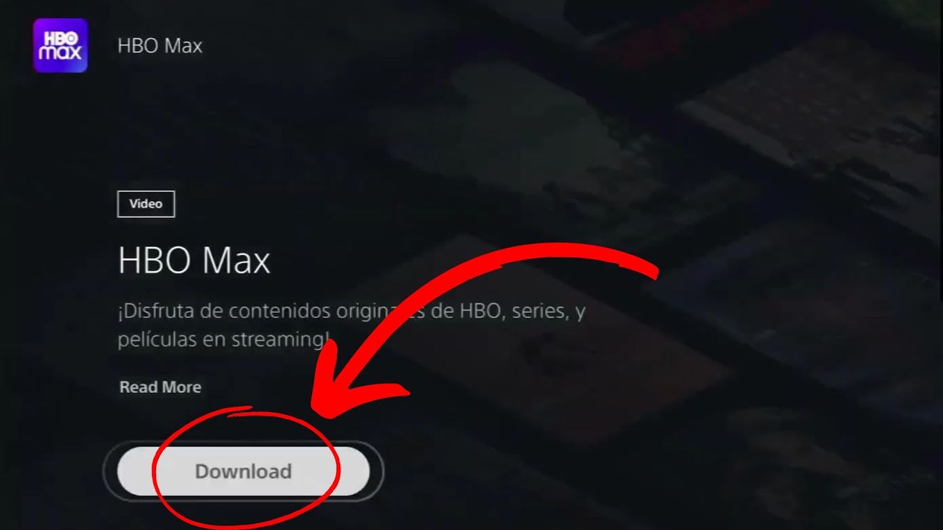Click Download to start installation of HBO Max on PS5