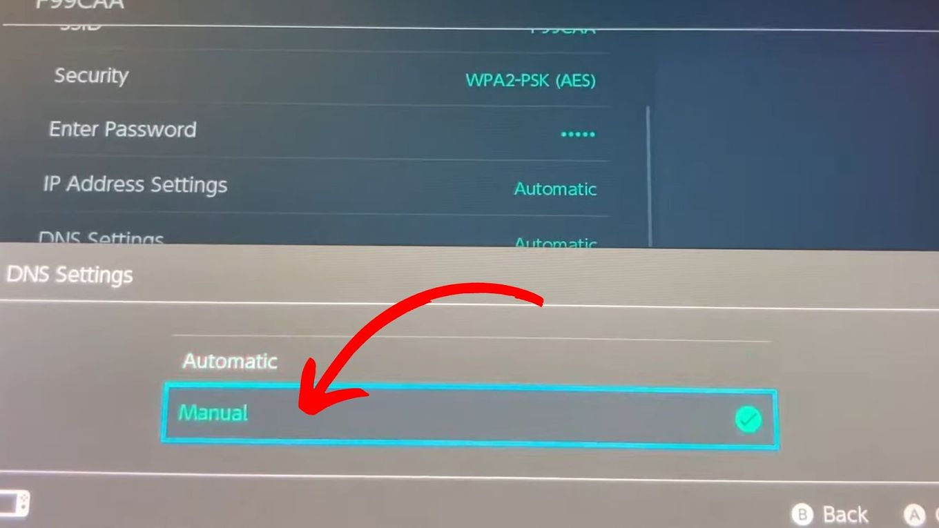 Change from Automatic to Manual Settings
