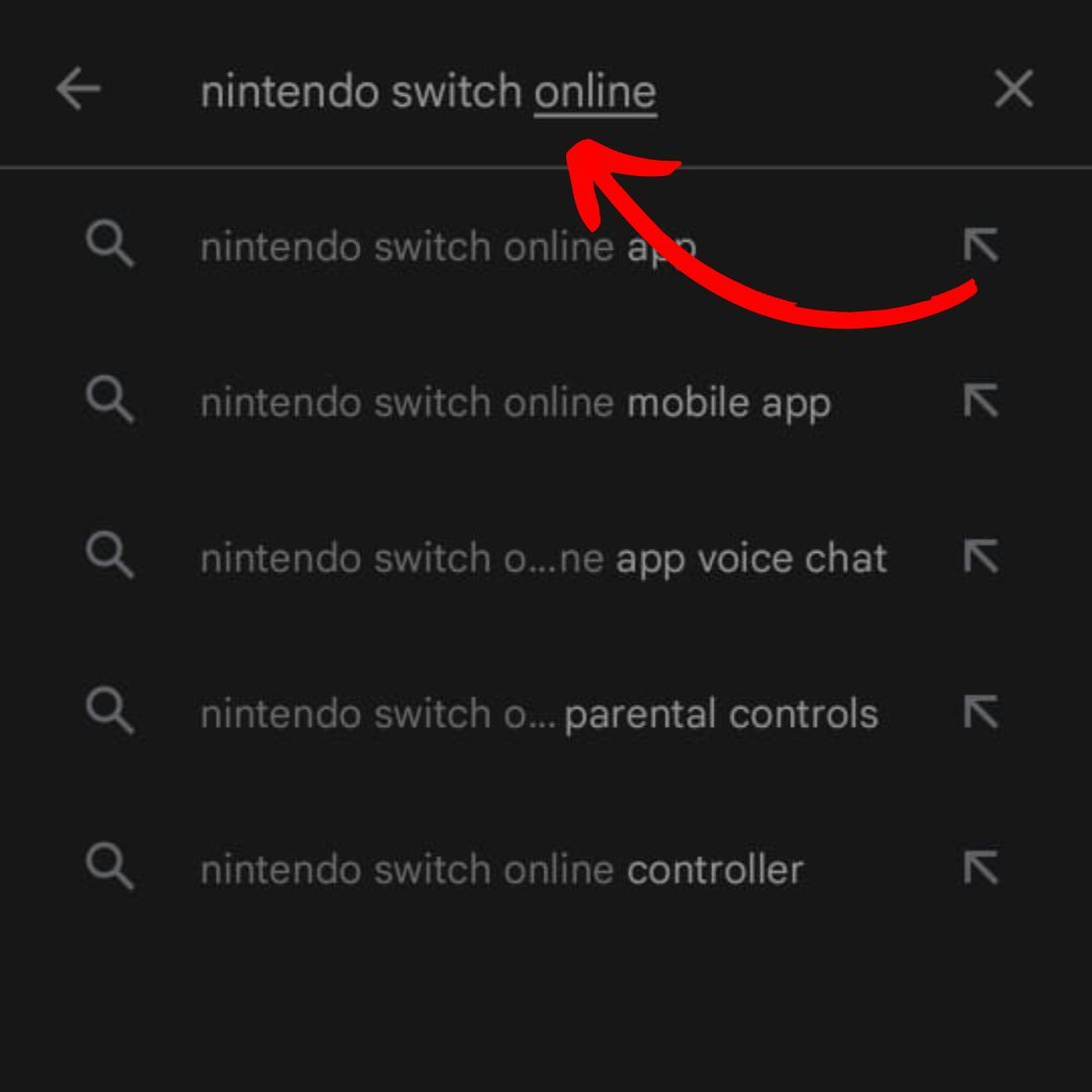 Search for Nintendo Switch Online