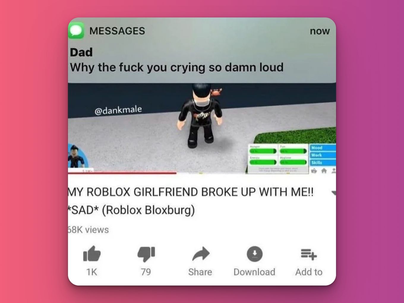 Roblox Girlfriend Broke Up With Me - Cursed Roblox Meme