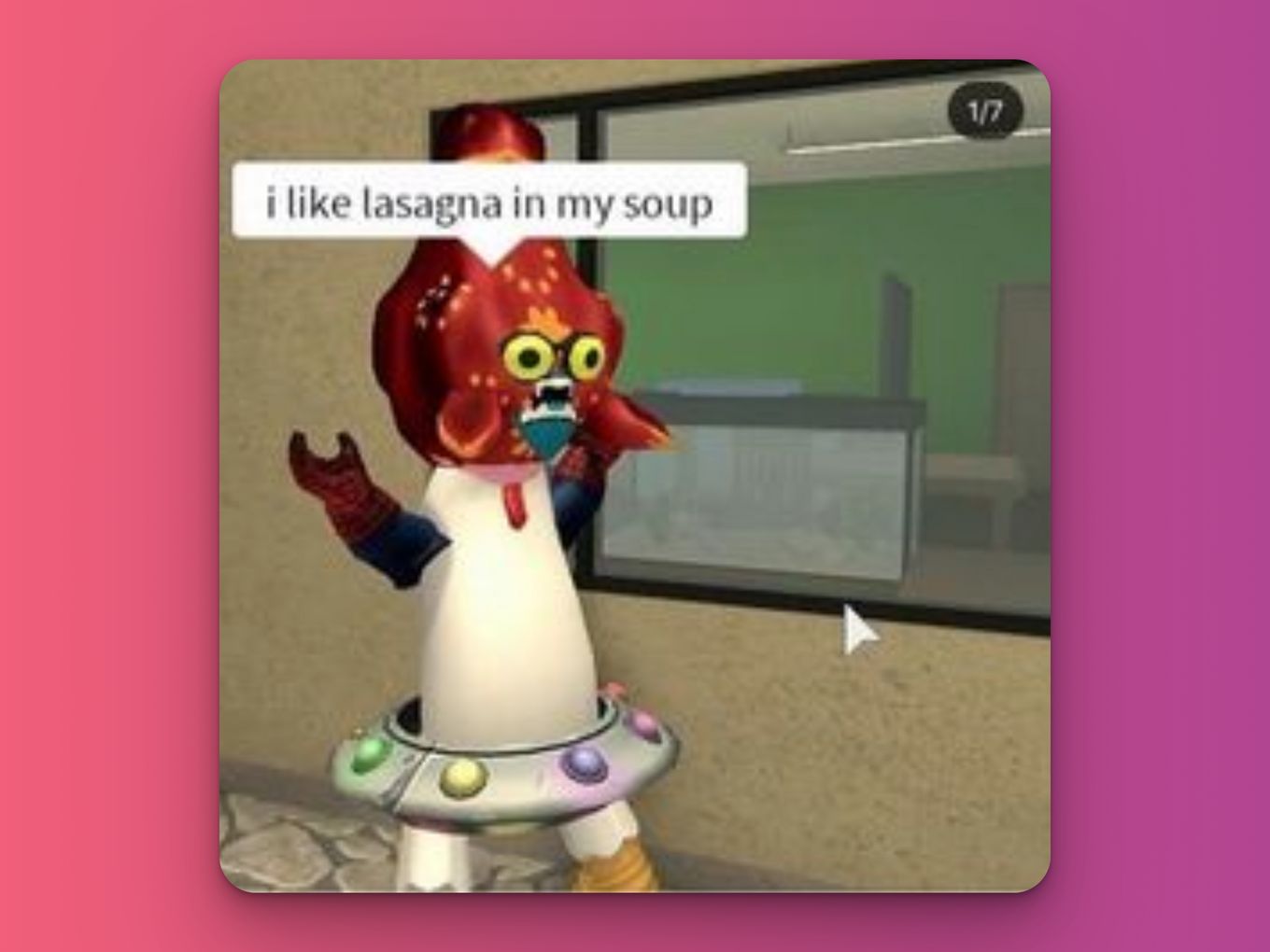 I like lasagna in my soup - Cursed Roblox Meme