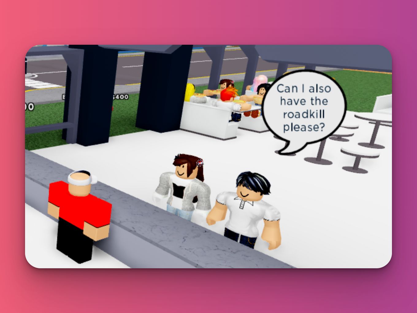 Can I have roadkill, please? - Cursed Roblox Meme