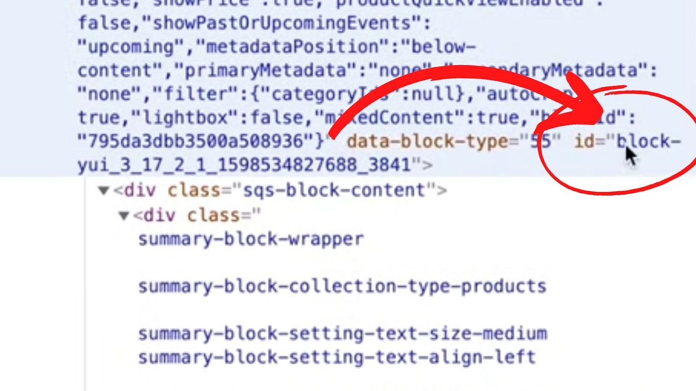 Locate Your Squarespace Collection Block identifier