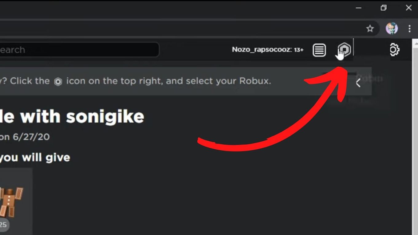 Click the Robox icon to check transactions