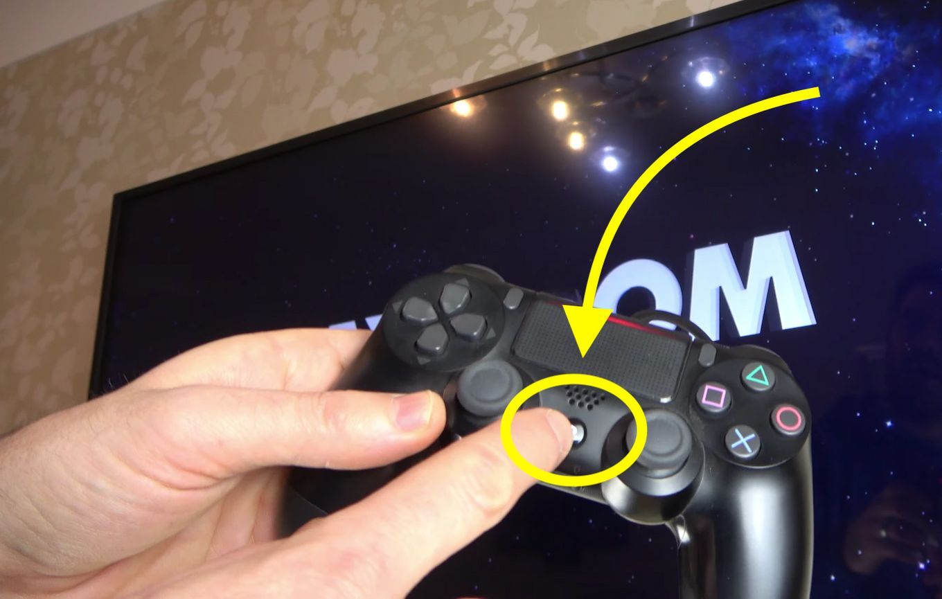 Press and hold the Playstation button your PS4 controller