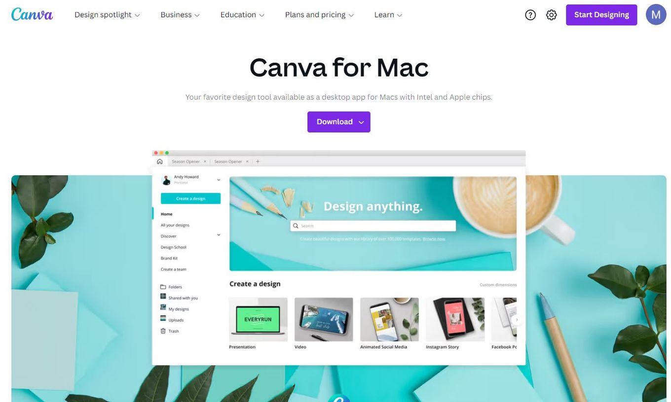 Software Used for Mac Presentation - Canva