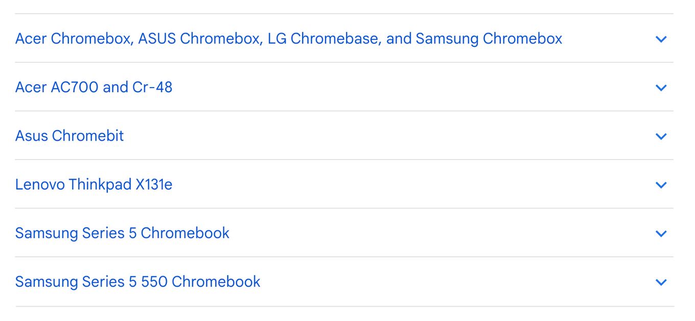 Chromebook devices with different hardware resets