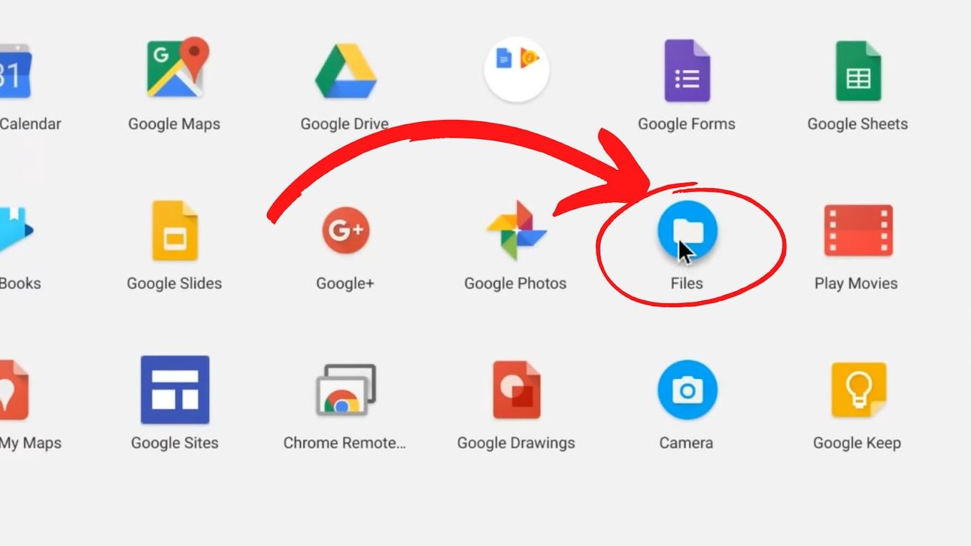 Open the Files App on your Chromebook