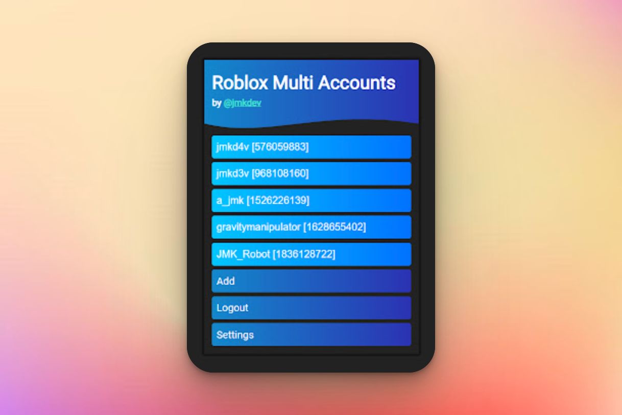 Multiple game account roblox