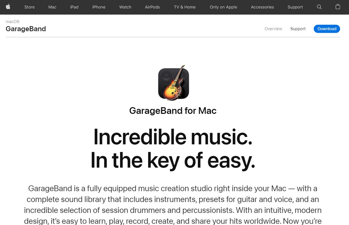 GarageBand - Music Software Mac
