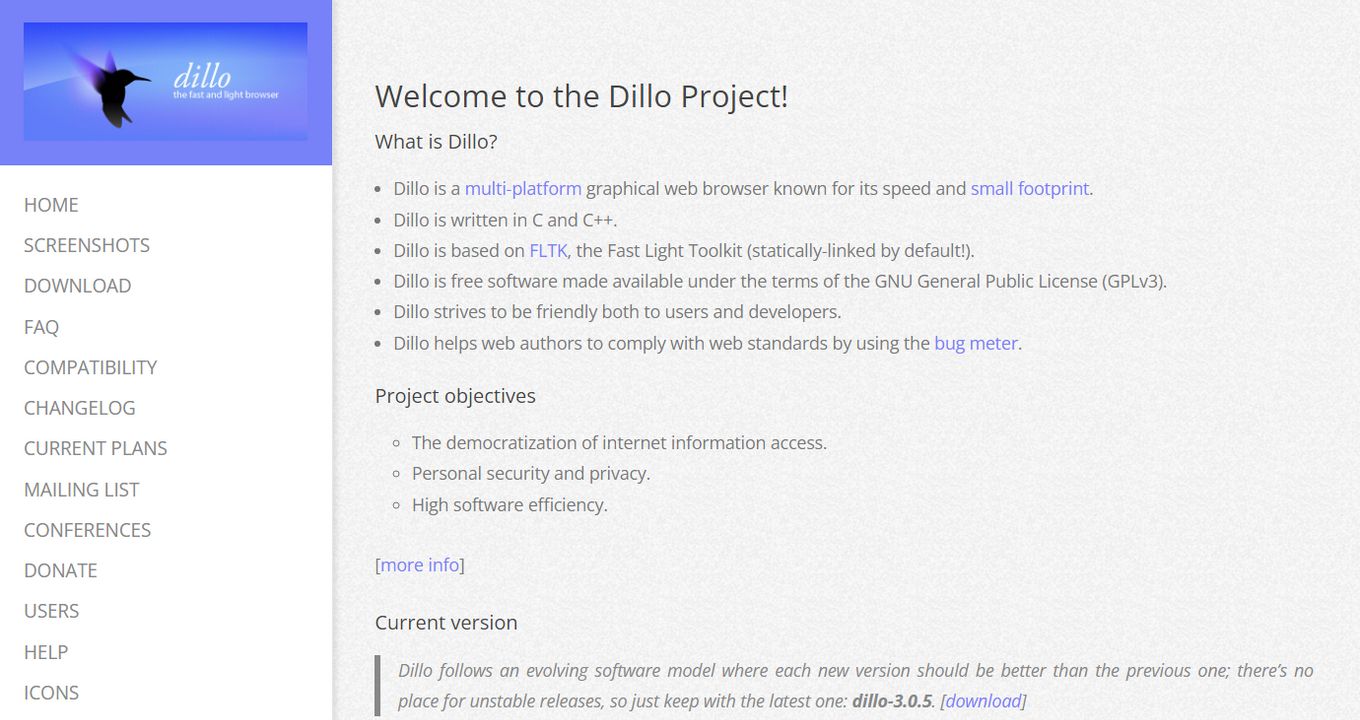 Dillo Browser for Raspberry Pi