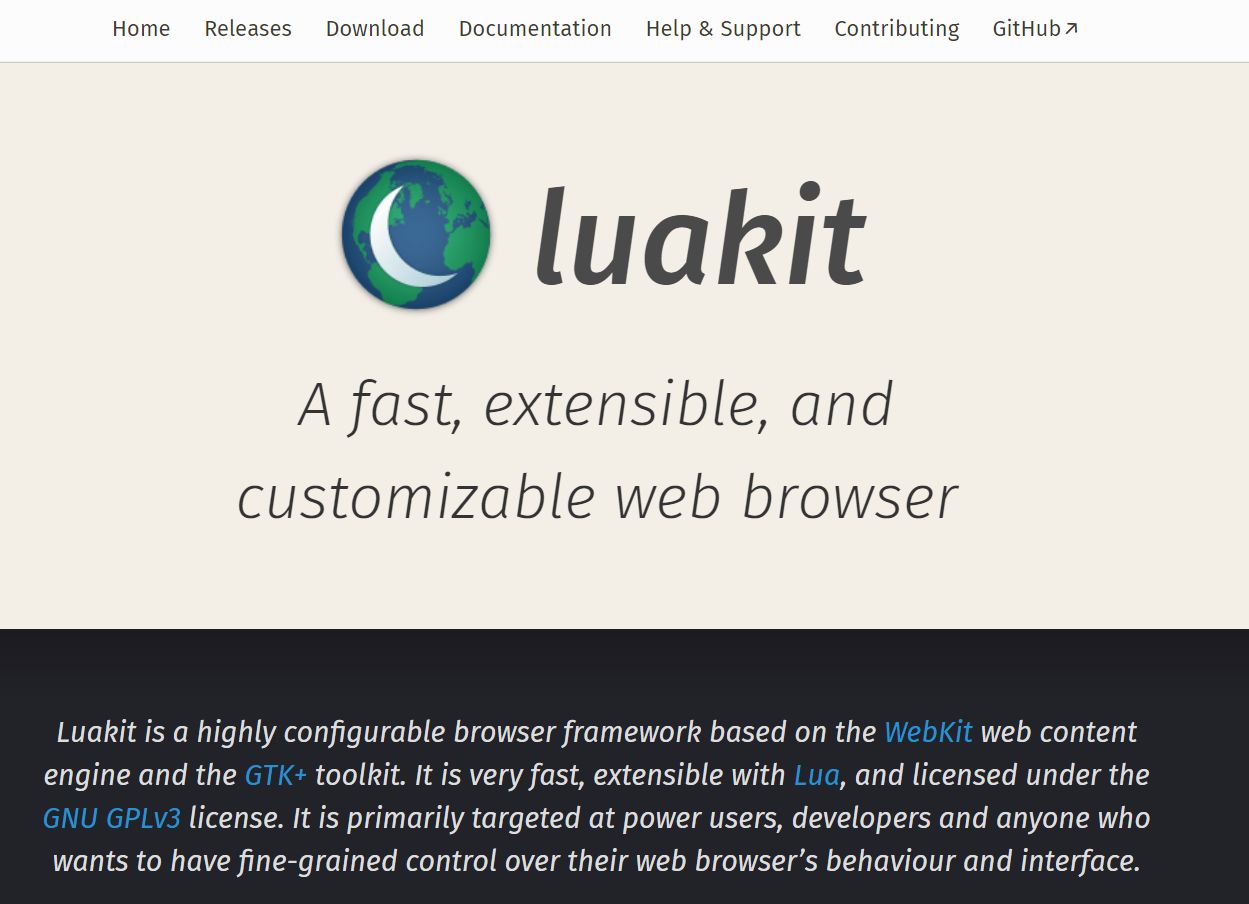 Luakit Browser for Raspberry 2 Pi