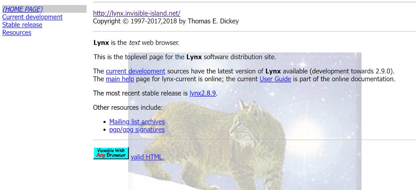 Lynx Raspberry Pi web browser