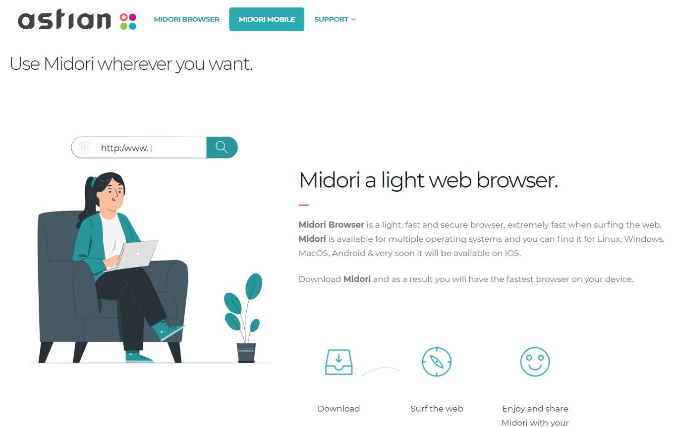 Midori web browser for Raspberry Pi