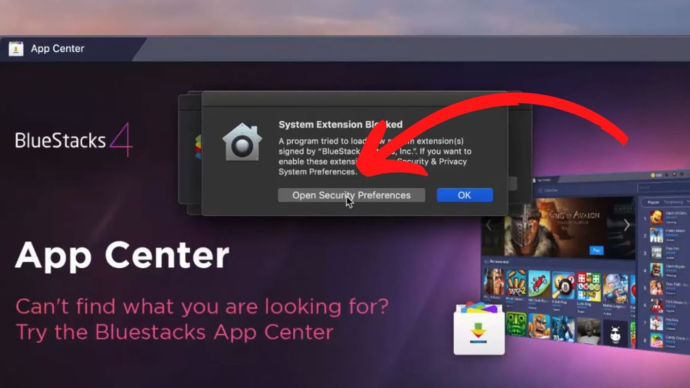BlueStack Mac Installation - Security Preferences